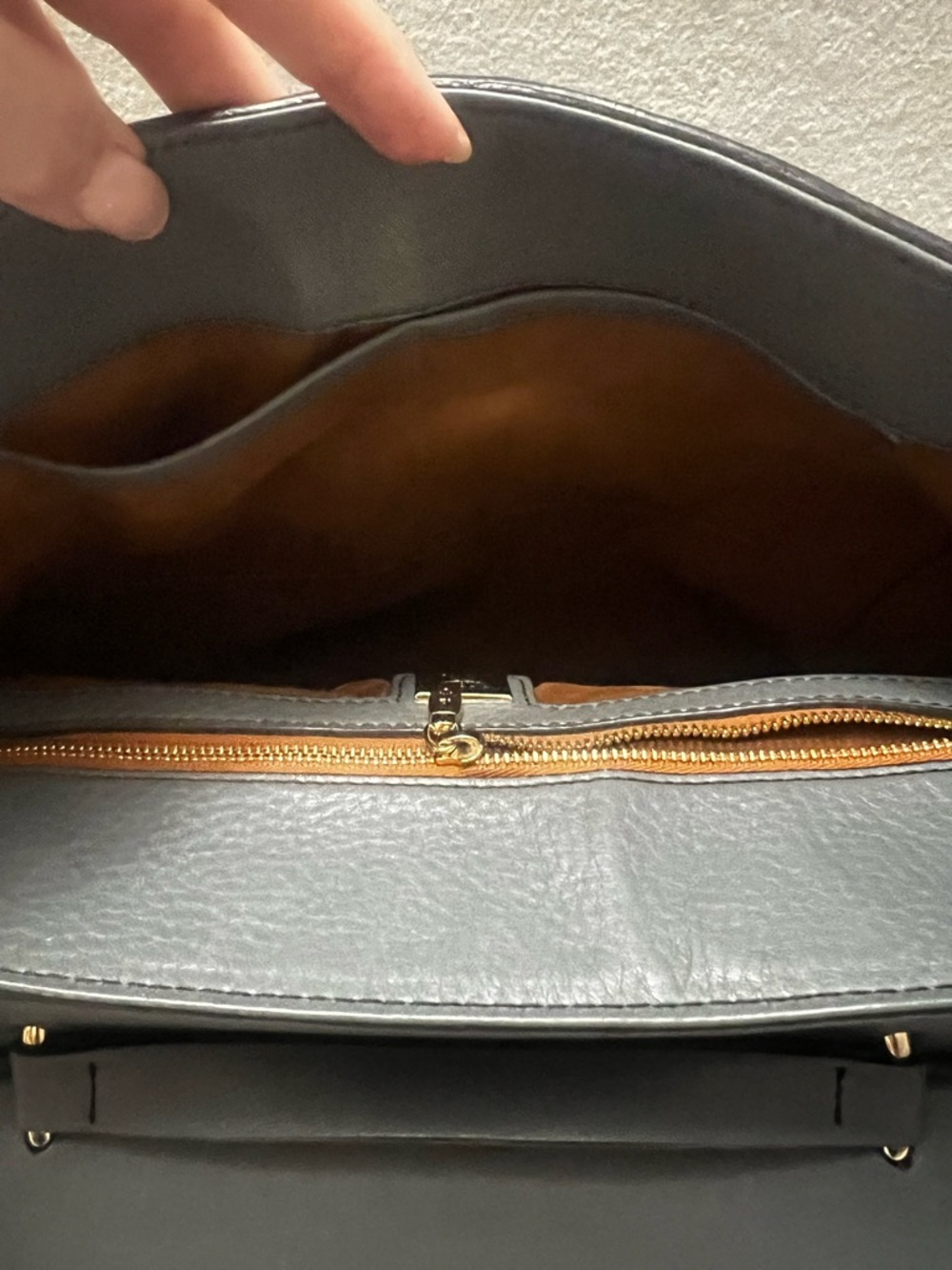 MCM Mocha Luxe Handbag 2010 Vintage Croco Leather Satchel Bag Rare Khaki Gray - Picture 10 of 16